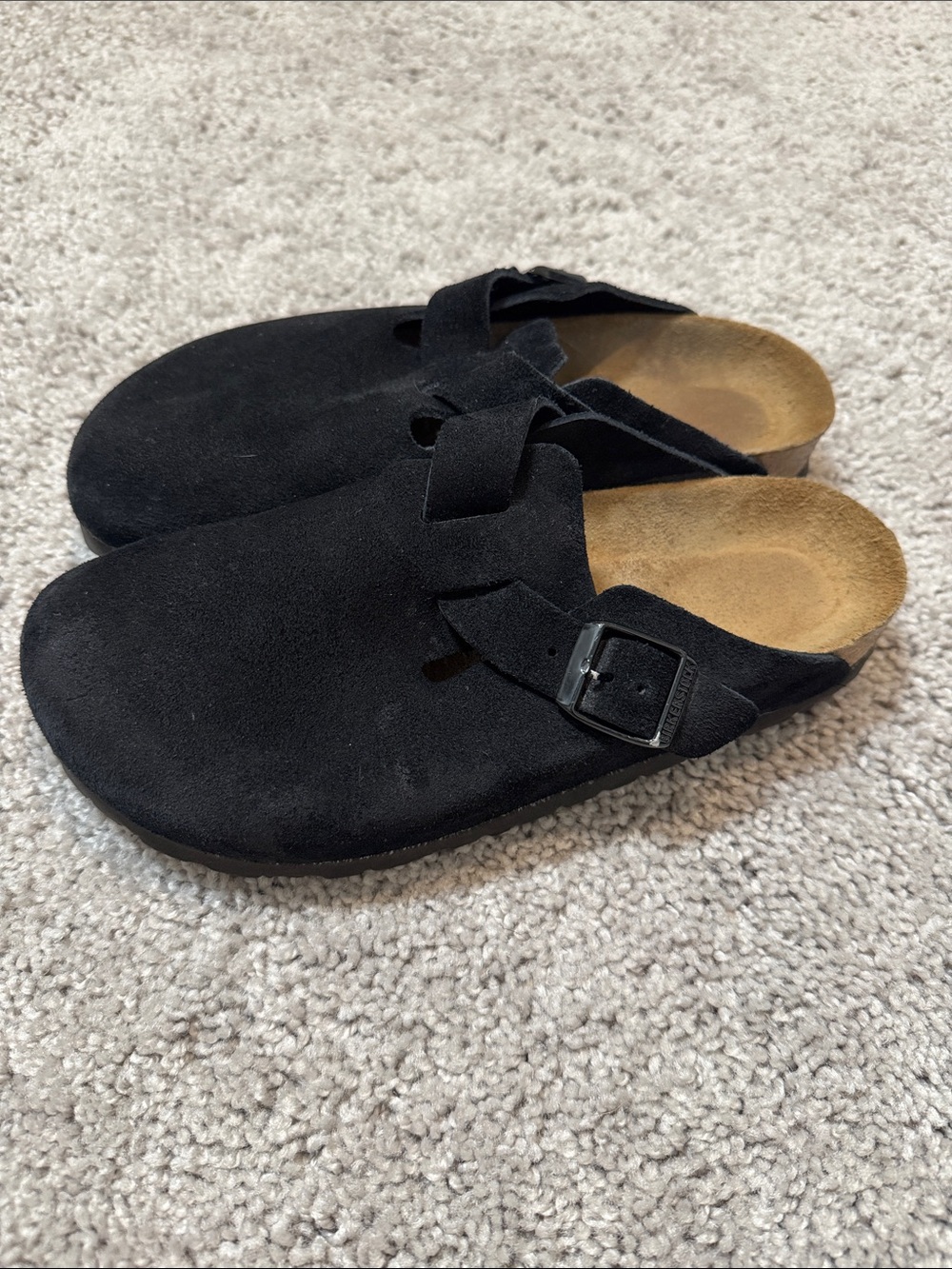 Birkenstock Black Suede Boston Clog